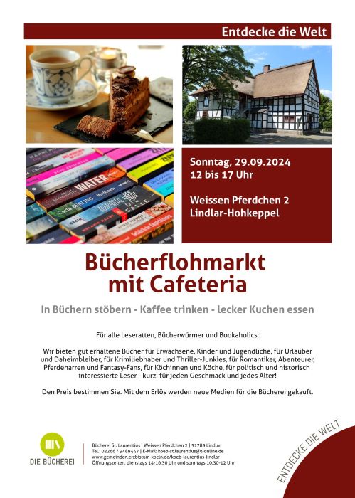 Bücherflohmarkt mit Cafeteria