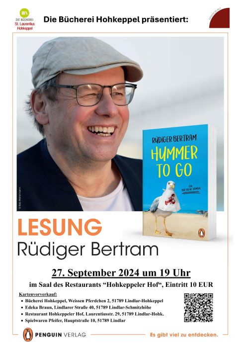 "Hummer to go" - Lesung mit Kölner Erfolgsautor Rüdiger Bertram