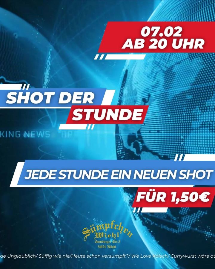 Sümpfchen’s Shot der Stunde – jede Stunde ein neuer Geschmack