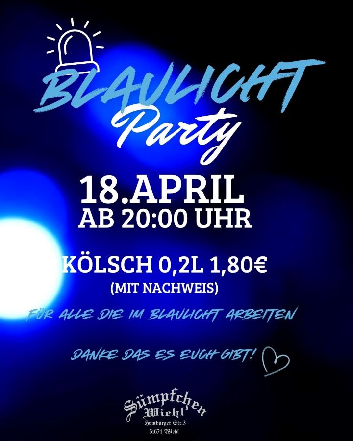 Blaulichtparty Nr. 2 im Sümpfchen